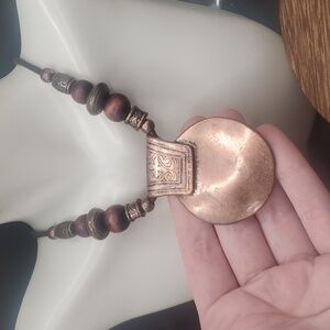 N3216 copper amulet necklace‎ tribal